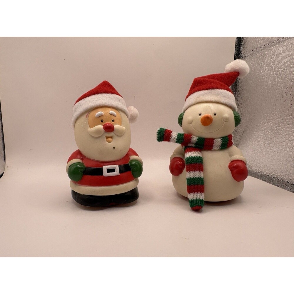 Russ Berrie Santa Snowman Christmas Figures Set Untested Holiday Decor Vintage
